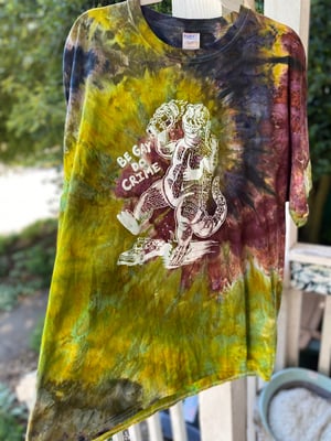 Image of 2XL Godzilla Be Gay Do Crime Tie Dye Shirt 