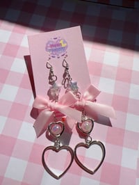 Coquette heart earrings 🎀