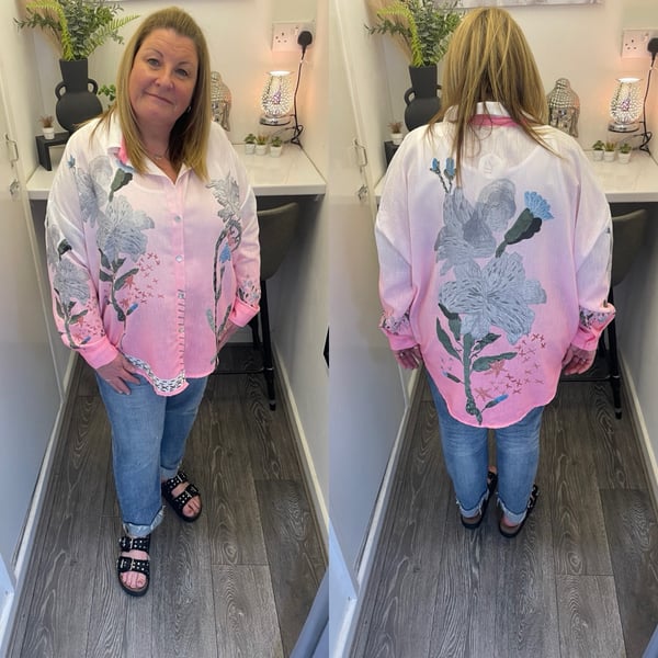 Image of Floral Sparkle Long Sleeved Shirt