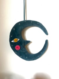 Blue velvet sickle moon -reserved for Anne 