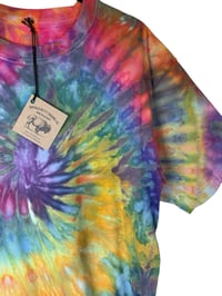 Image 6 of M Adult Combed Cotton Tee in Euphoric Spiral Ice Dye