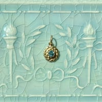Image 5 of Gold Wreath Charm, Blue Zircon