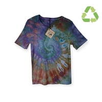 Image 1 of ♻️ UPCYCLED M Rib Tee in Muted Dark Spiral Ice Dye