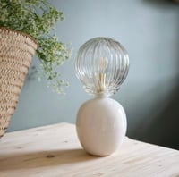 Image 1 of Lampe Ceramique  & verre strié
