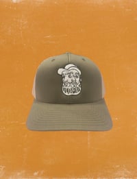 Image 1 of “OLDMANTAN” SNAPBACK [OLIVE] (w/ glow in the dark logo thread)