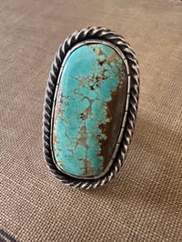Image 1 of Huge #8 Turquoise Statement Ring 