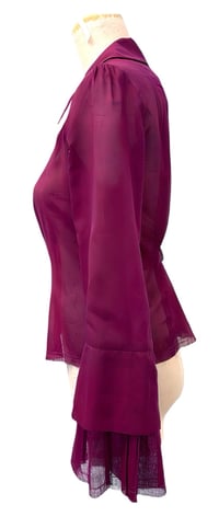 Image 3 of Ralphie Boy sheer magenta cotton voile zip-front jacket with adjustable back belt”