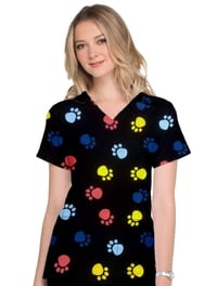 “Dog Paw Prints” Prints Scrub Top