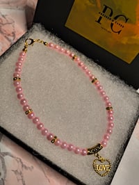 Image 3 of LOVE Charm Bracelet & Anklet (Pink)