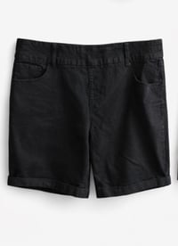 Image 4 of New 3X  (24W/26W) Terra & Sky Black Denim Shorts #643*1.5