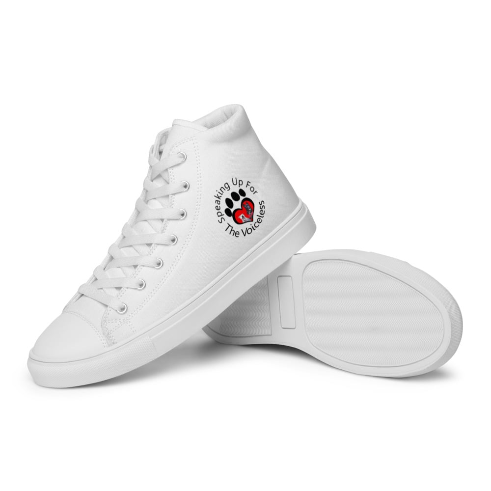Image of Men’s White high top canvas shoes