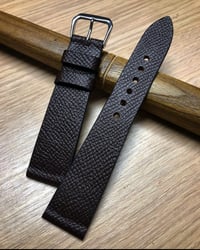 Image 3 of Dark Brown French Grained Calfskin Watch Strap