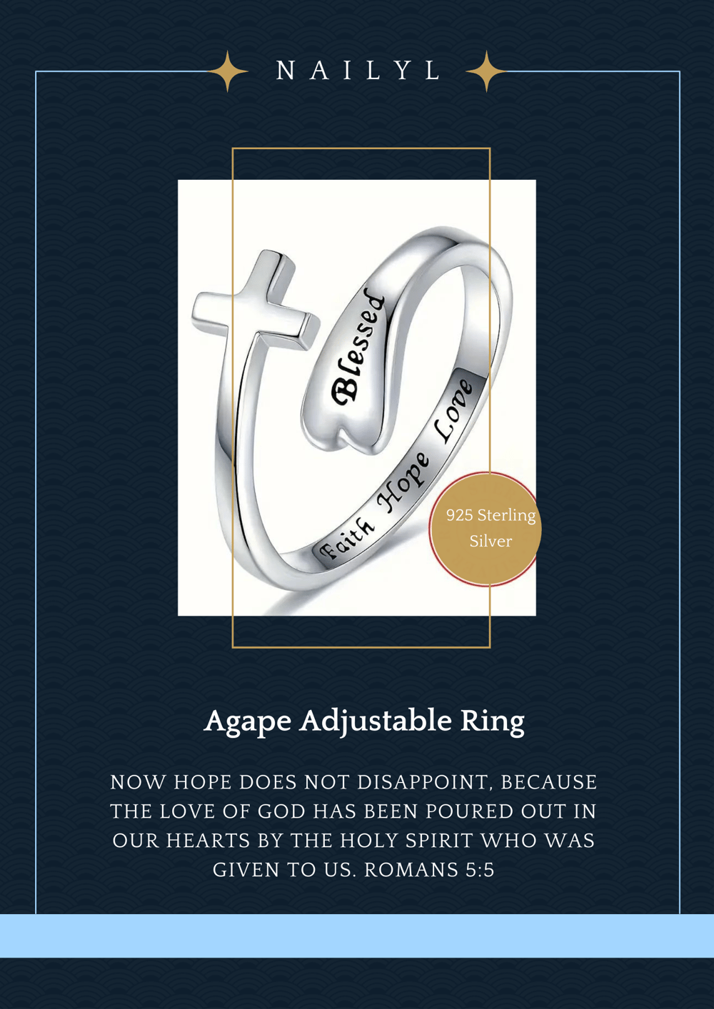 Image of Agape Ajustable Sterling Silver Ring 