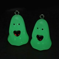 Image 3 of Glow Ghostie + Heart Earrings
