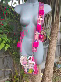 Image 2 of Jaz min cross body bag and coin purse- Hot pink