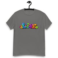 Image 11 of Unisex classic tee, Love, Peace and Flowers Retro Tee