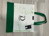 Green Hand painted Dinkish Tote bag 