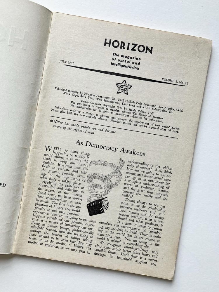 Three Issues of Manly P. Hall's Horizon Image 2