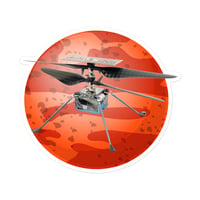 Image 1 of Linux Flies on Mars Sticker