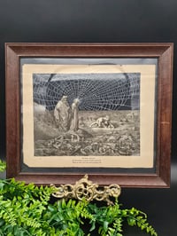 Image 2 of LARGE STATEMENT PIECE "1800's Dante Inferno Gustave Dore" page with preserved spider web - C
