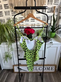 Image 2 of leopard green swimsuit 