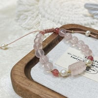 Image 5 of rose quartz with pearl bracelet 粉晶珍珠手链