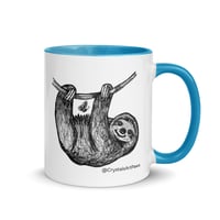 Image 8 of Hanging Around Sloth Ceramic Coffee Mug Line Art by CrystalsArtPaws