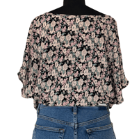 Image 4 of Natural Life Floral Loose Fit V Neck Dolman Shirt - Size XS