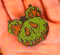 Image 3 of Limited Edition GLOW IN THE DARK Lapel Pin- Poison Pumpkins 