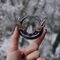 Image 1 of Antler Crystal Moon necklace