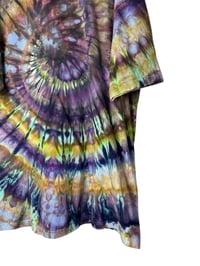 Image 10 of XXL Adult Combed Cotton Tee in Earthy Cool Spiral Ice Dye