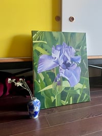Image 2 of Purple Iris, Oil on Canva