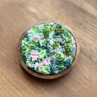 Image 1 of Mini Framed Circle Of Stitch -Pinks and Greens