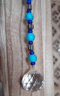 Image 1 of 13 inch Blue Glass Bead Suncatcher