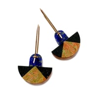 Image 2 of Lapis, Basalt & Unakite Earrings