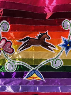 Image of Pink applique ribbon skirt 