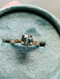 Image 4 of size 6.5 Malawi sapphire engagement ring in 14k white gold