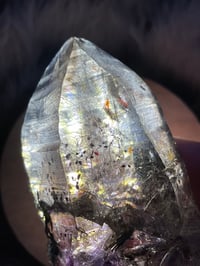 Image 23 of Smoky Amethyst Point With Siver & Red Rutile Inclusions #1972