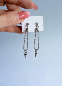 Image 2 of Bead Chain Spike earrings