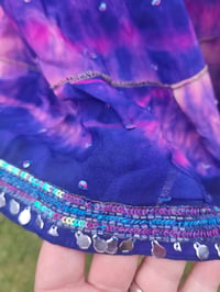 Image 4 of Boho sari beach skirt - purple and pink