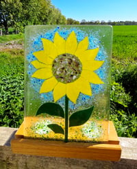 Image 1 of Fused Sunflower Double Tea Light Burner