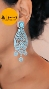 Image 1 of BBE_9109_American Diamond Big Earrings