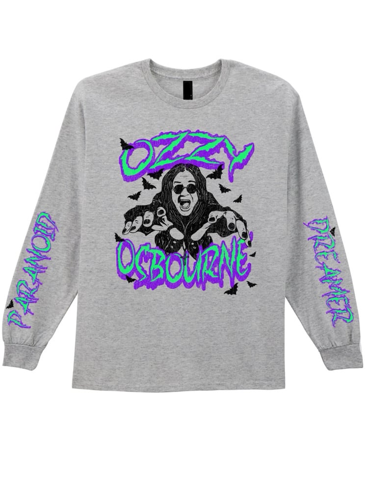 Image of Ozzy Osbourne crazy train graphic long sleeve tee