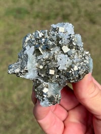 Image 10 of Cubic Pyrite & Fine Quartz Points Cluster #2284