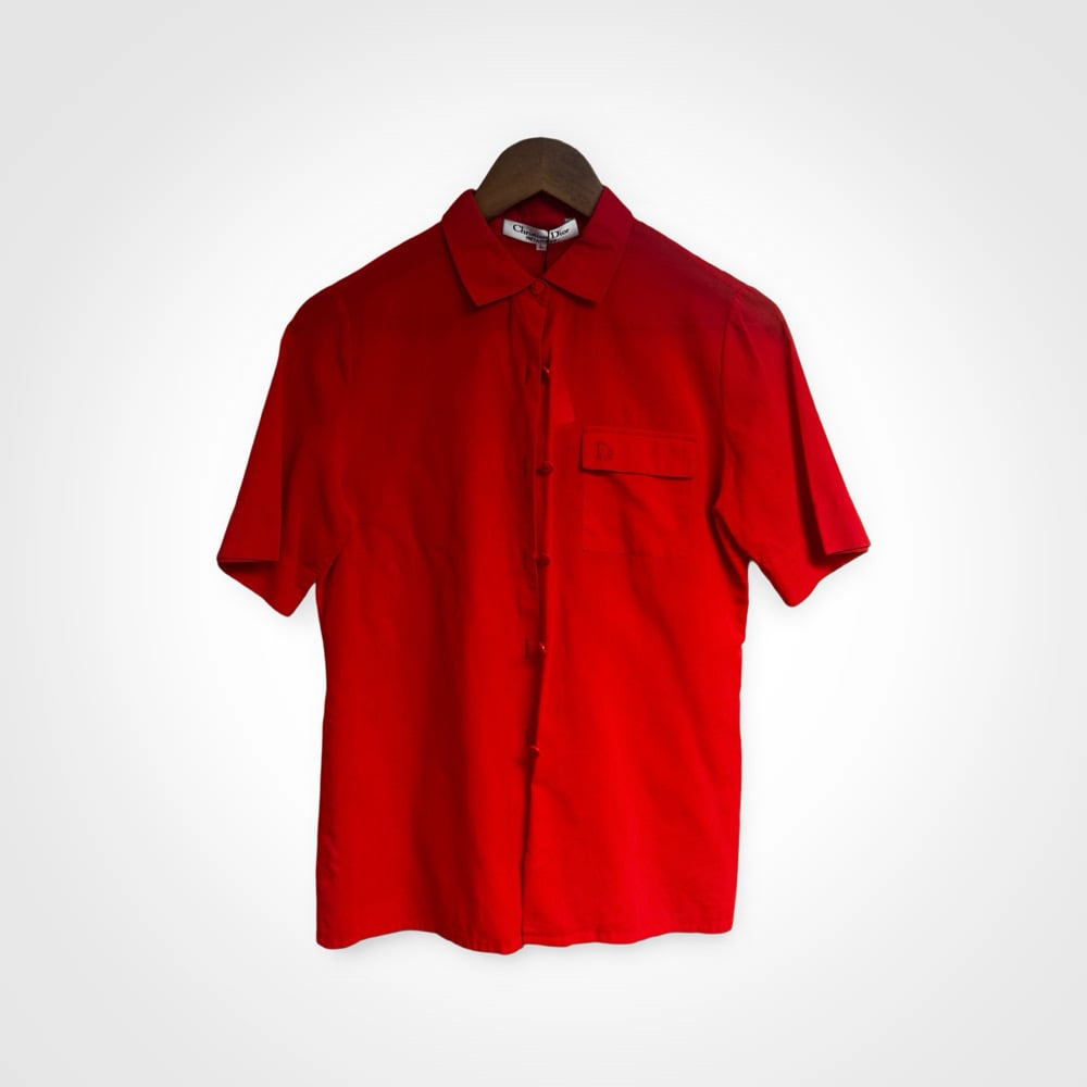Image of Christian Dior Vintage Red Button Up