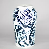 Image 5 of COBALT TENGU VASE 