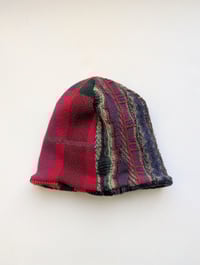 Image 4 of Upcycled Reversible Beanie Black x Red Coogi