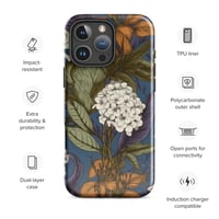 Image 1 of Art Nouveau Inspired Blue, Orange and White Boho Hippie Floral Sketch Tough Case for iPhone®