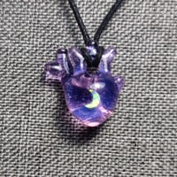 Image 2 of MINIATURE "LOVE YOU TO THE MOON AND BACK" ANATOMICAL HEART PENDANT 6