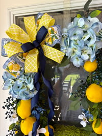 Image 2 of Lemon blueberry summer moss wreath